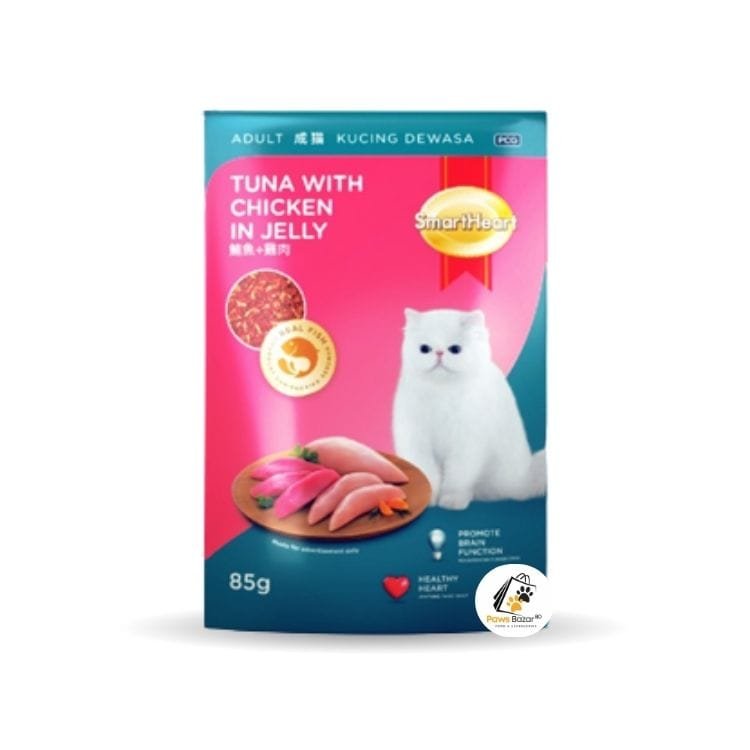 Smart Heart Adult Cat Pouch Tuna With Chicken in Jelly 85gm
